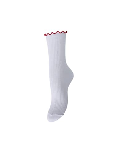Pieces Pcafia Contrast Frill calzini bianchi taglia unica