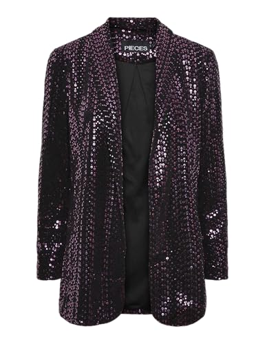 PIECES PCSIDDY blazer donna nero paillettes
