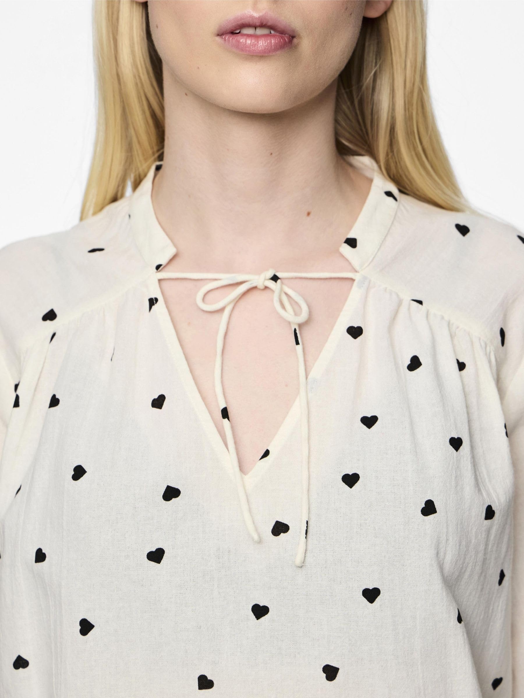 PIECES Pcnine LS V-Neck Top BC maglietta donna M scollo a V