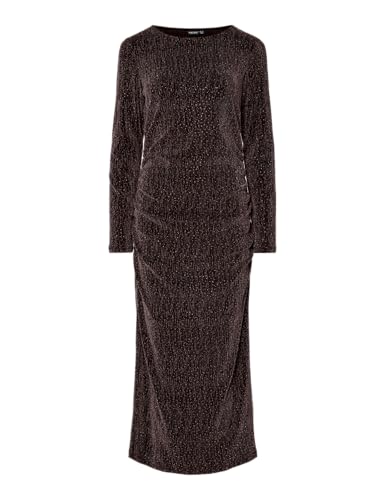 PIECES Pcmaeve LS Midi Ruching Dress Jrs abito hot fudge L