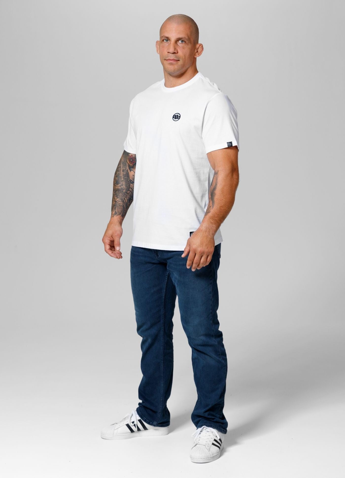 Pitbull t-shirt uomo bianca S cotone taglio classico