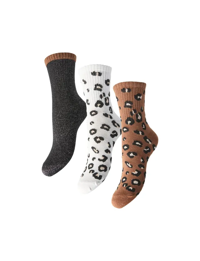 Pieces Pcprima Animal calzini donna 3 pack cotone