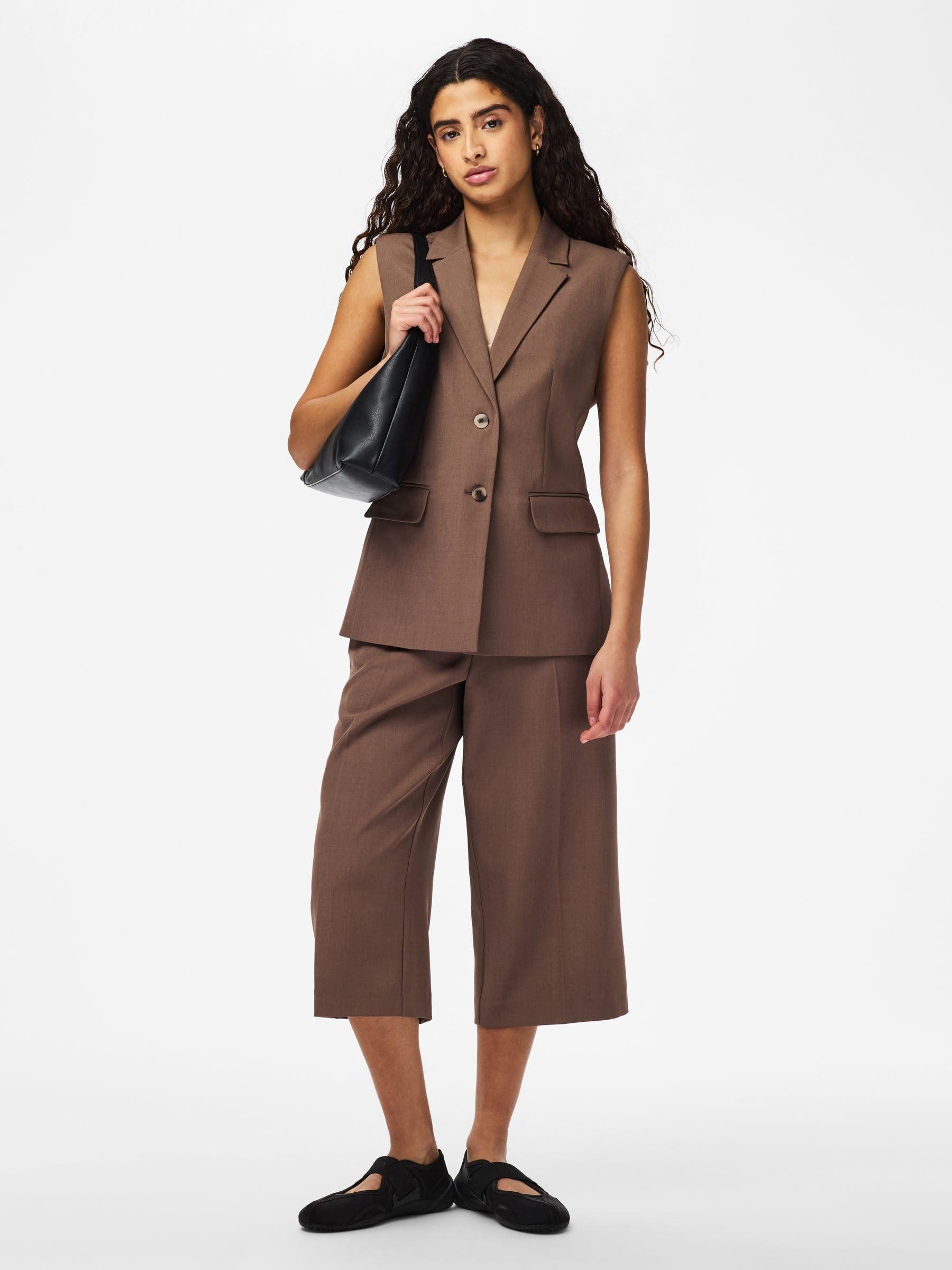 Pieces Pcblossom pantaloni donna culotte gamba ampia