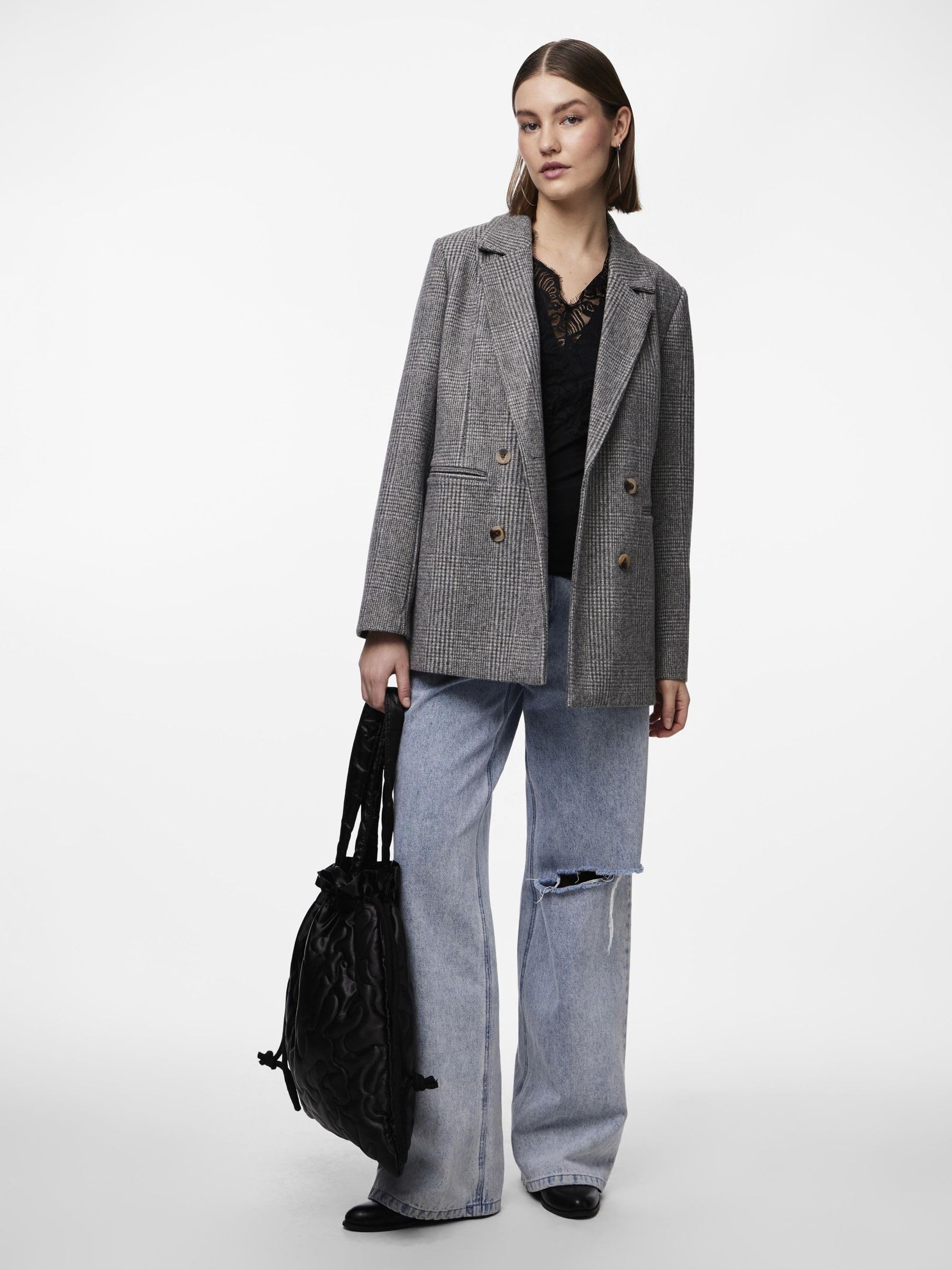 Pieces Pcilu SL Top canotta donna pizzo scollo a V