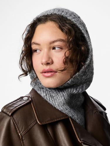 PIECES Pcjisa Balaclava Passamontagna Donna Grigio Scuro