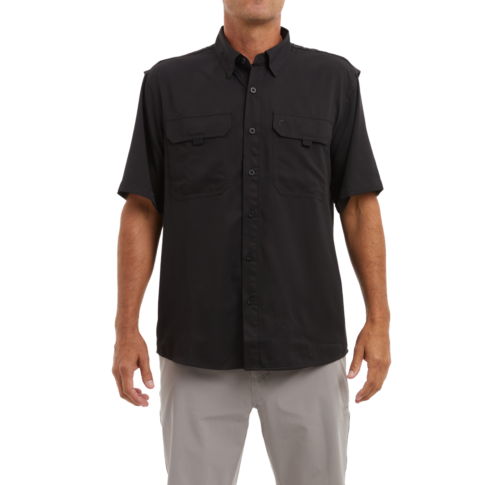 Pelagic Keys camicia uomo manica corta Nero traspirante