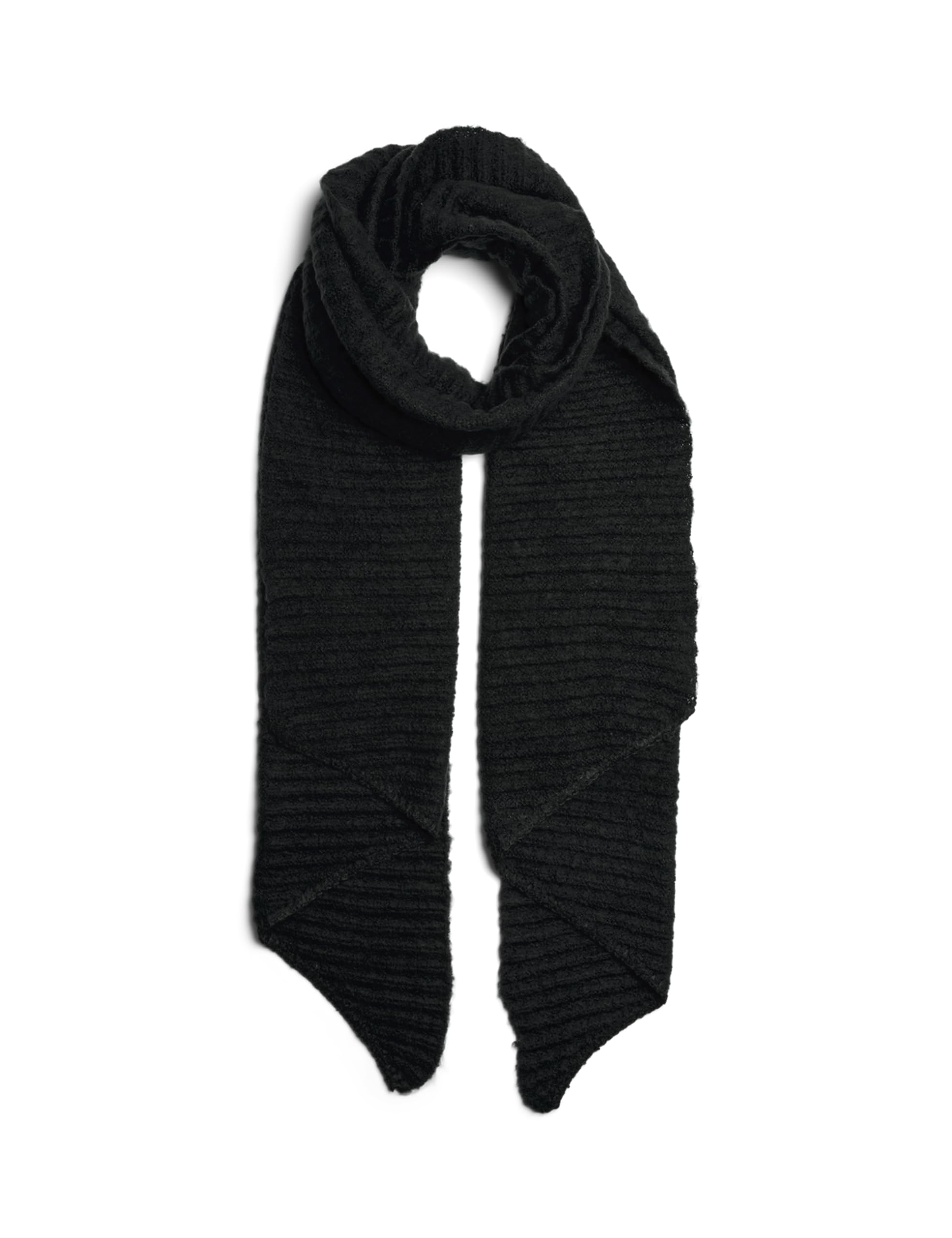 Pieces Pcpyron sciarpa lunga donna nera maglia