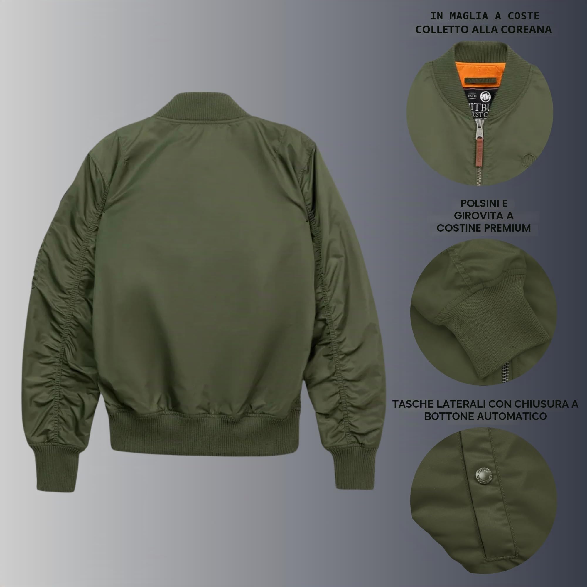 Pitbull Flyers Bomber giacca uomo nylon arancione