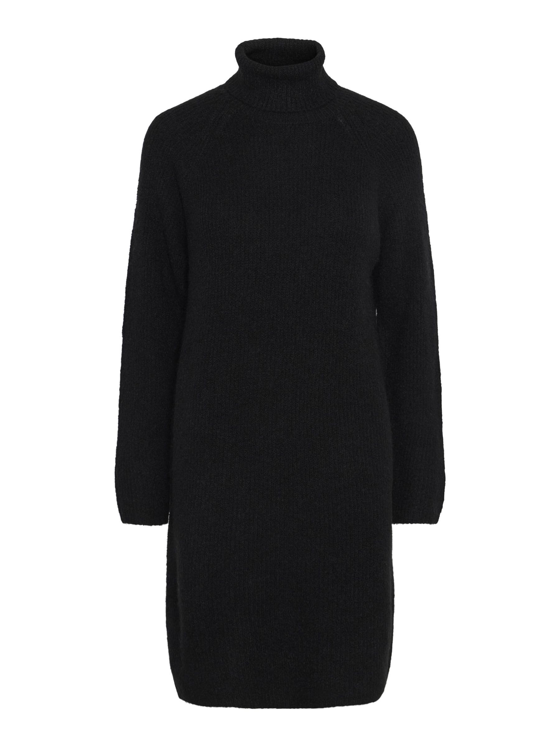 Pieces Pcellen LS High Neck vestito maglia visone argenteo