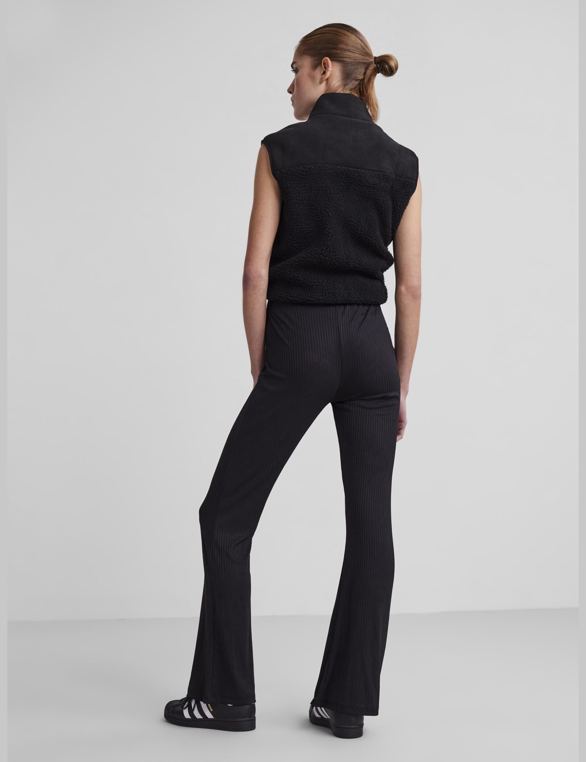 Pieces Pctoppy pantaloni flare donna neri