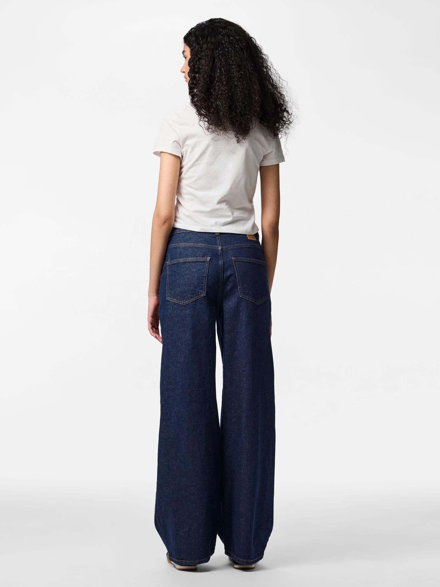 Pieces Pcselma HW Wide Rinse Noos jeans donna 26W x 32L