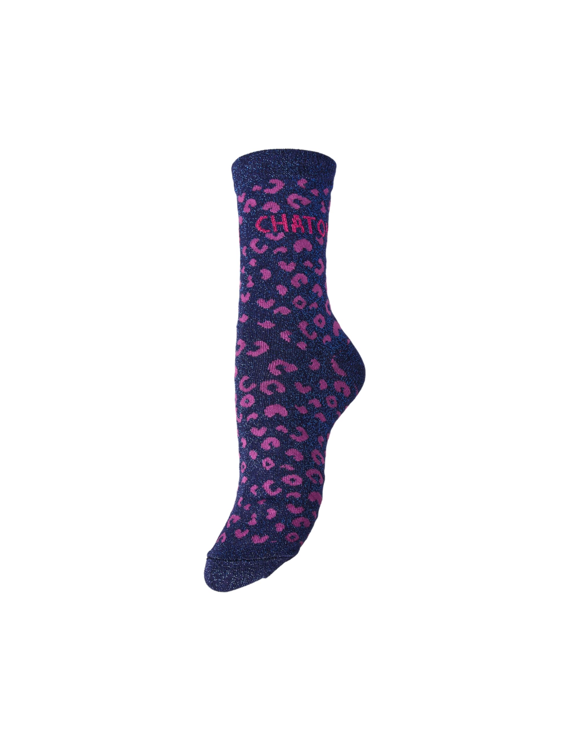 Pieces Pcsebby Leo Statement Lurex Socks FC calzini bordeaux