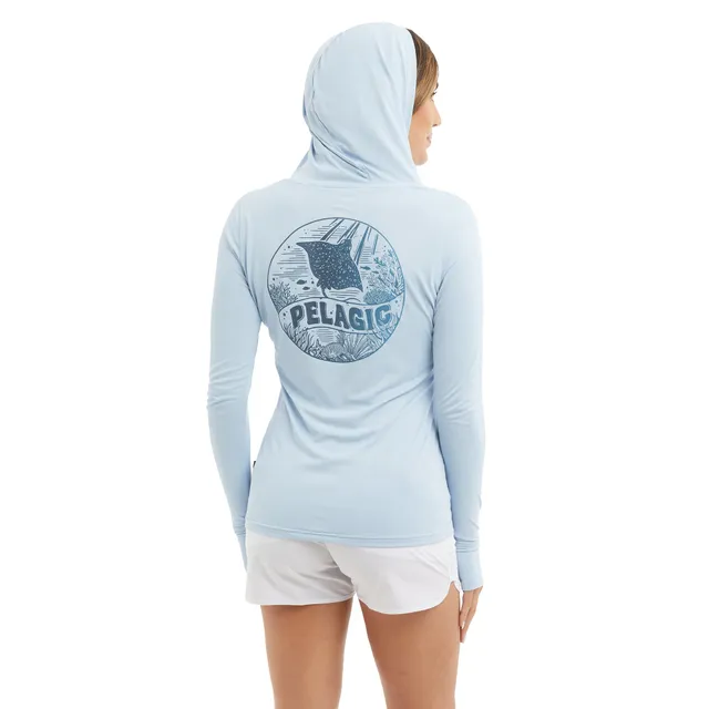 Pelagic Aquatek Raya maglia pesca azzurro UPF 50+