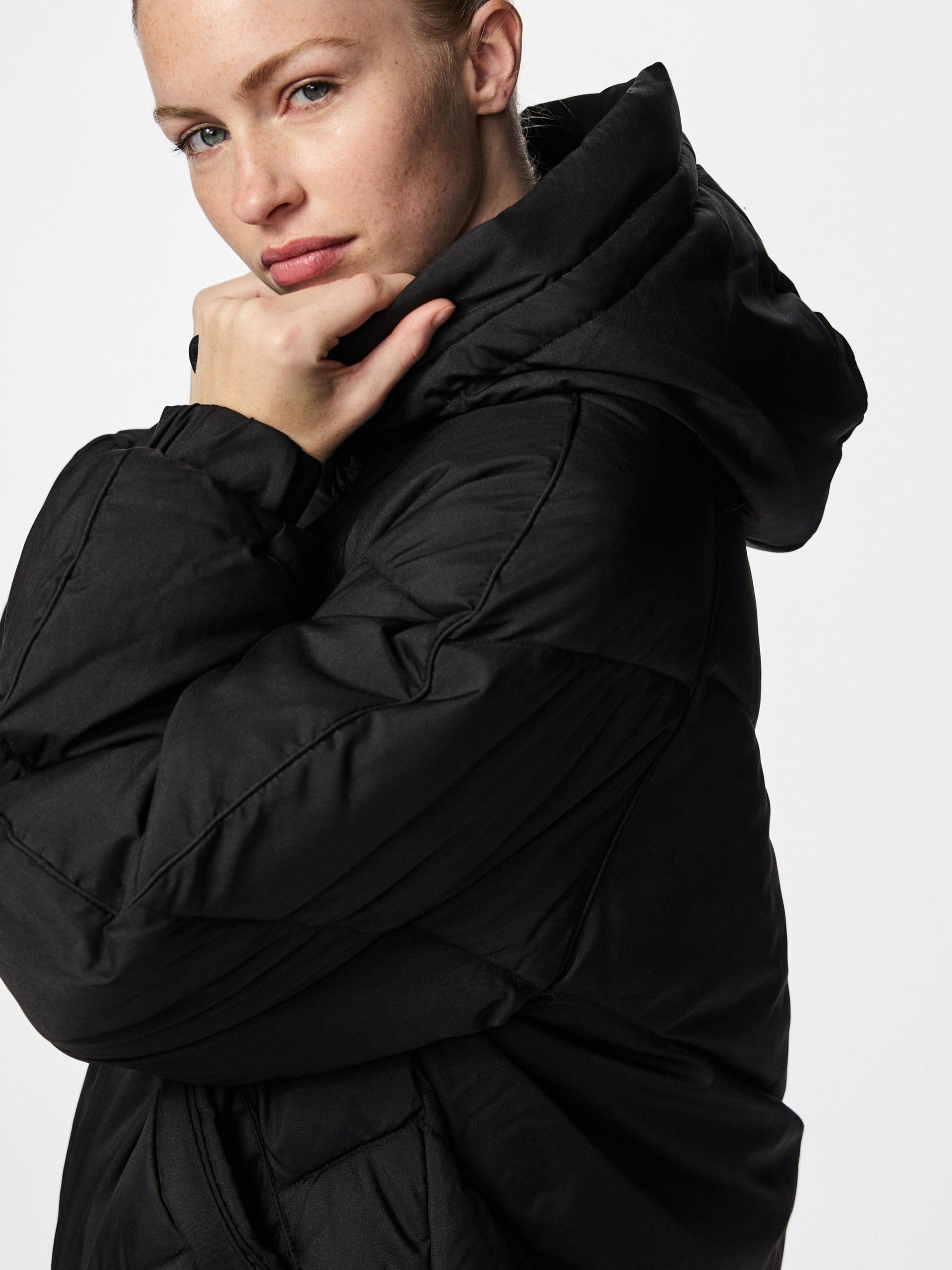 PIECES Pcnocelyn piumino donna nero taglia L trapuntato