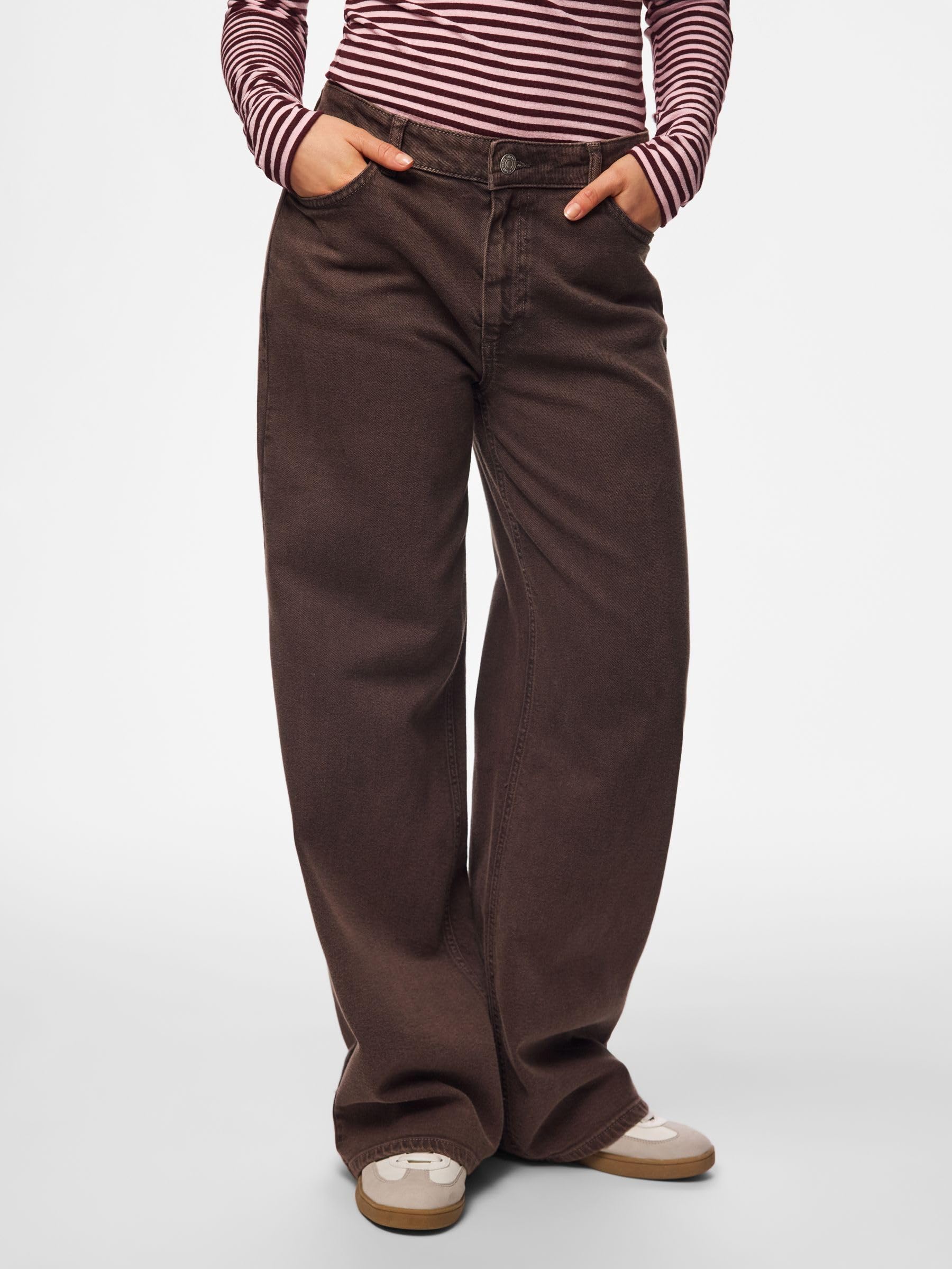 Pieces Pcsilke MW Wide jeans donna 26W/30L hot fudge