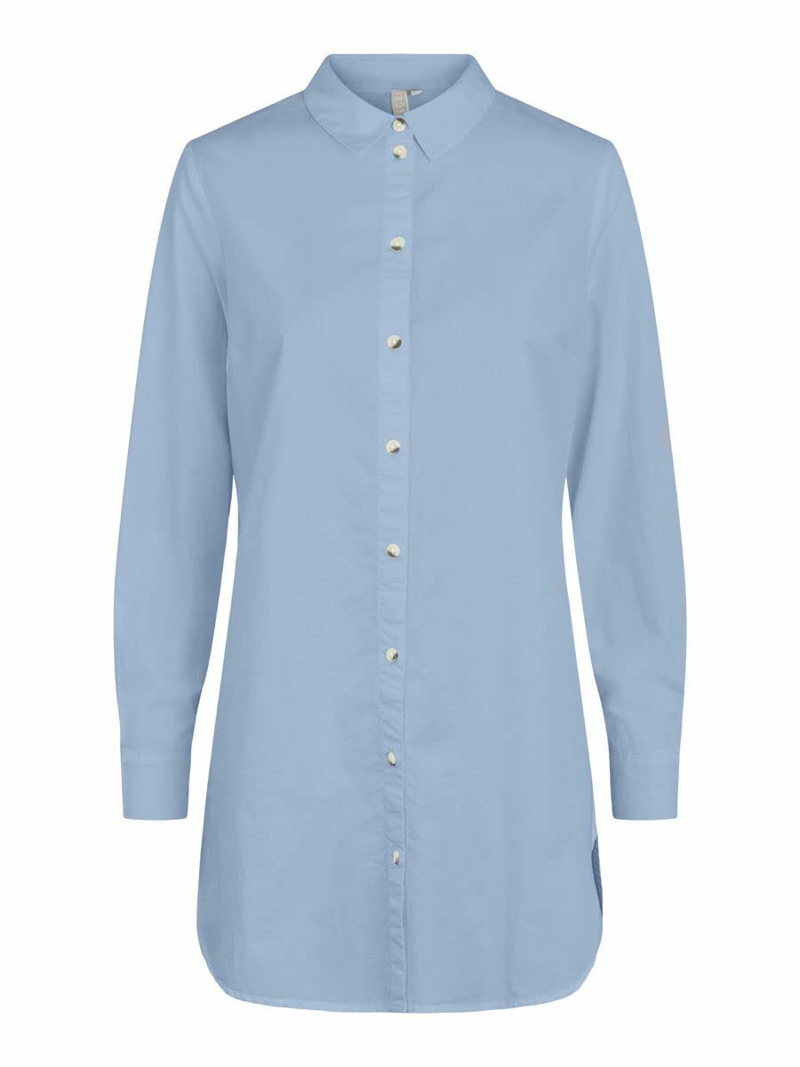 Pieces Pcnoma LS Long Shirt Noos camicia donna L blu bio