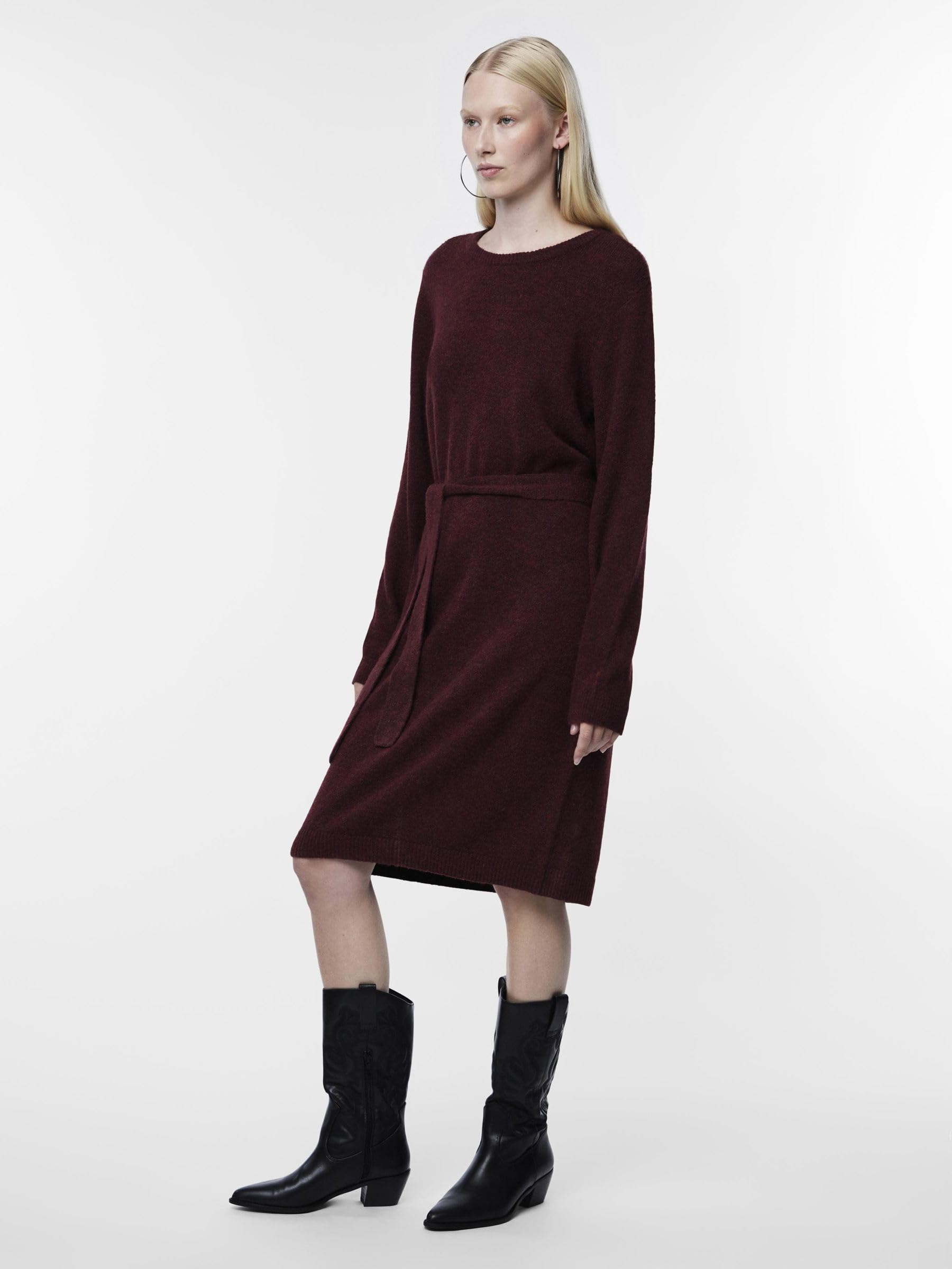 PIECES Pcjuliana LS O-Neck Knit Dress Noos BC vestito cotone
