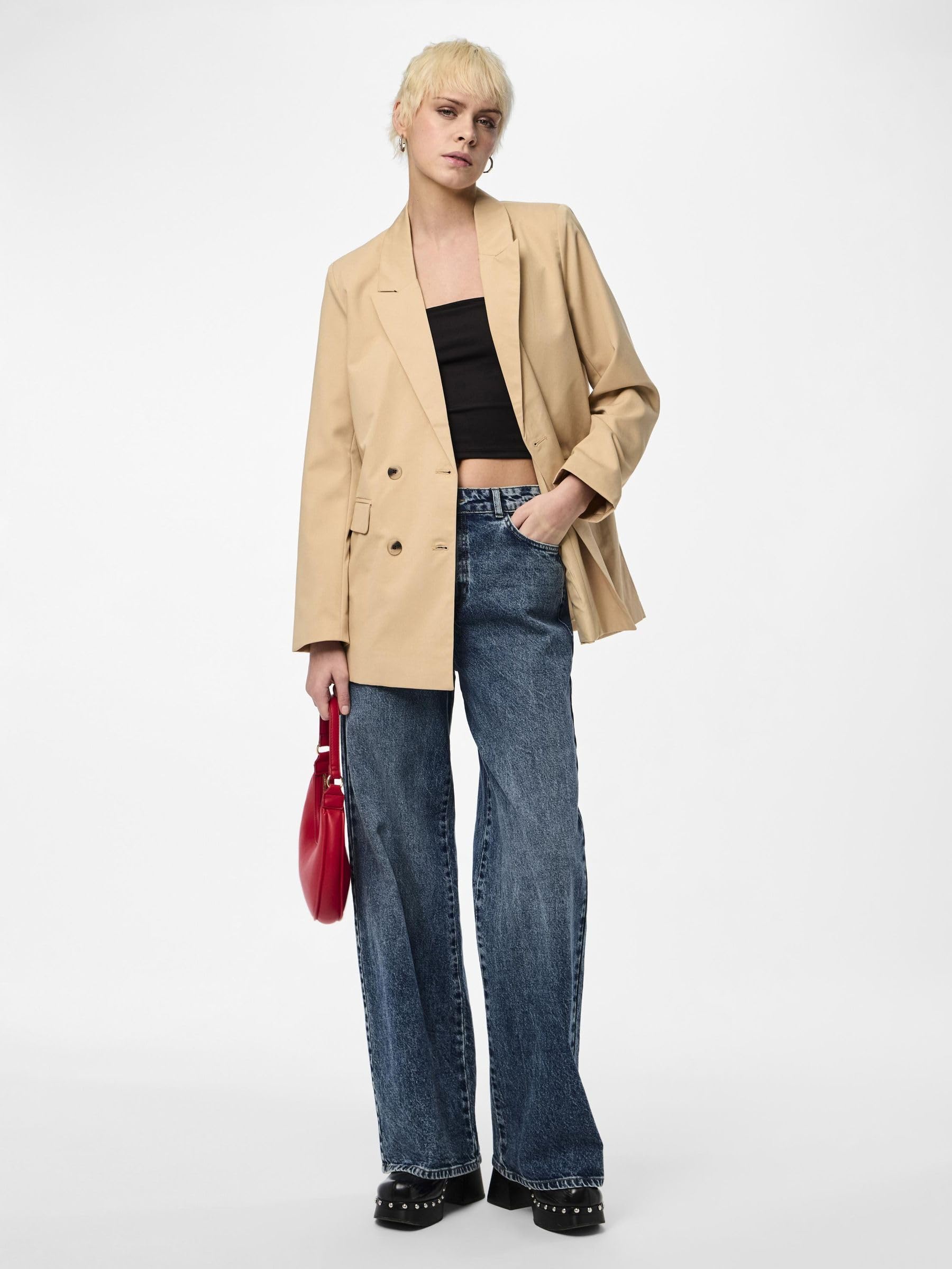Pieces Pcthelma LS Oversize Blazer Noos Irish Cream