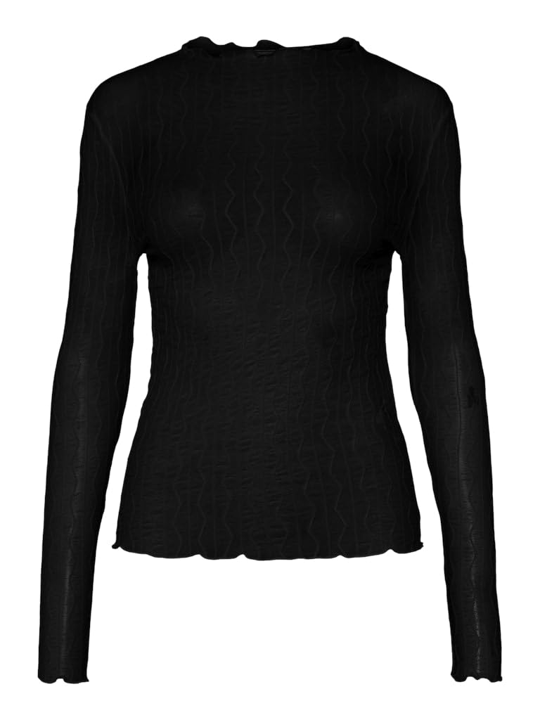 Pieces Pcpriya Sandra LS top donna S cotone collo alto