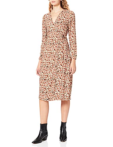 Pieces Pccarly LS Wrap Midi Dress vestito donna fantasia