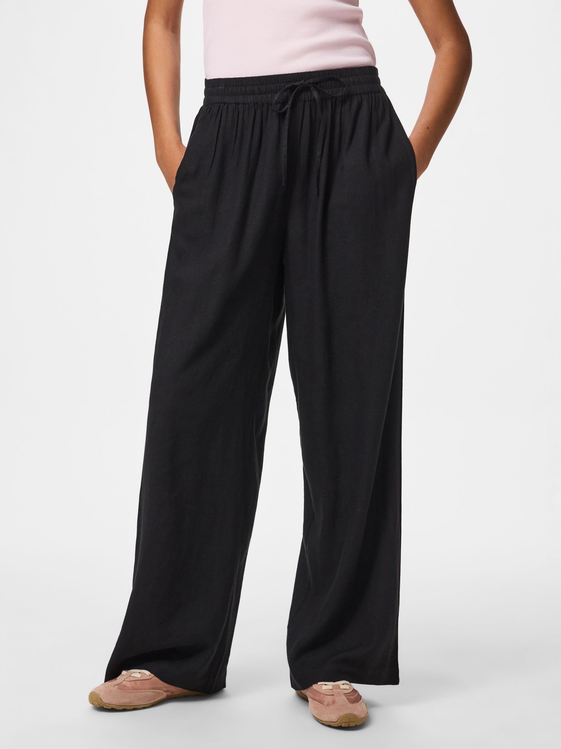 Pieces Pcpia HW Wide pantaloni donna taglia M gamba ampia