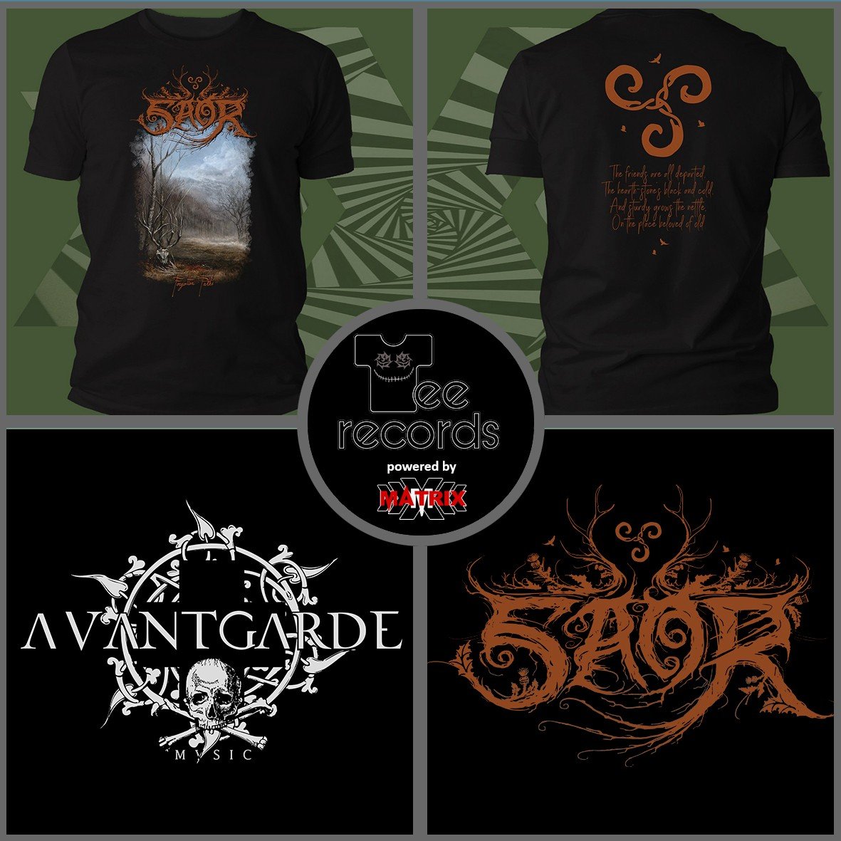 Saor Tee-Records Forgotten Paths t-shirt cotone organico