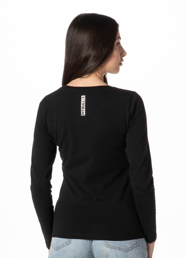 Pitbull Maglia Donna Manica Lunga Nera Cotone Girocollo