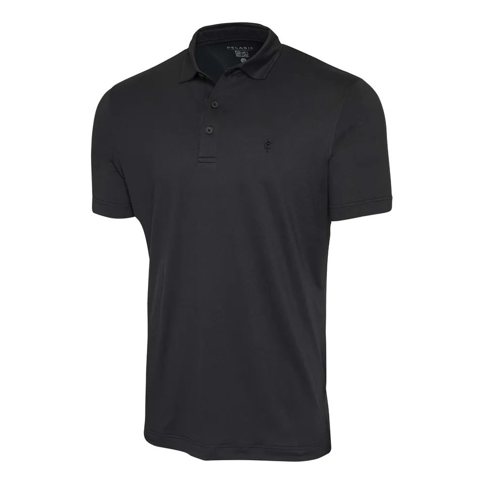 Pelagic Marco Polo Polo Uomo Nero Manica Corta Elasticizzata