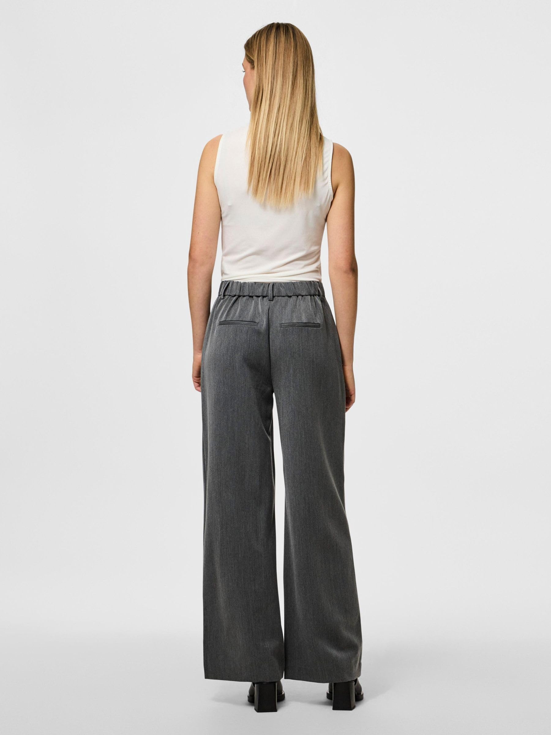 Pieces Pckamil Pantaloni Donna Gamba Larga Comodi