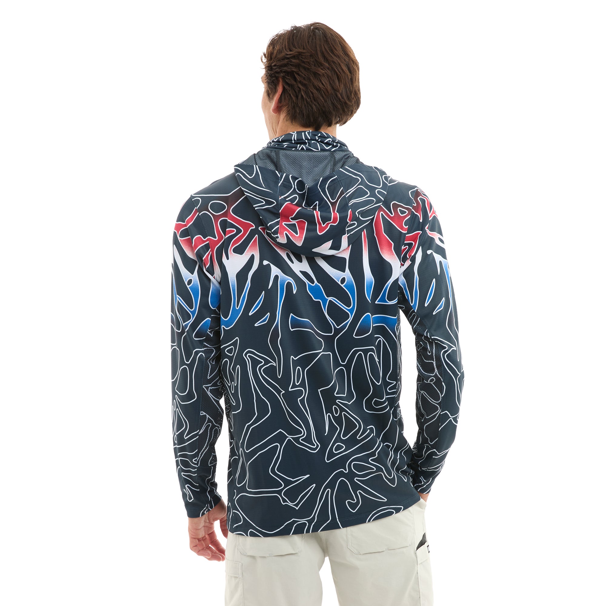 Pelagic Exo-Tech felpa uomo red white blue UPF 50+