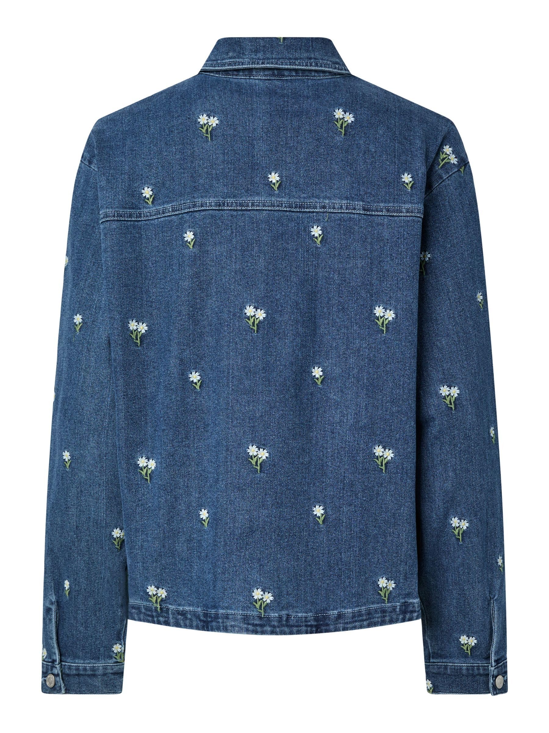 Pieces Pcflora LS Denim camicia jeans donna S blu denim