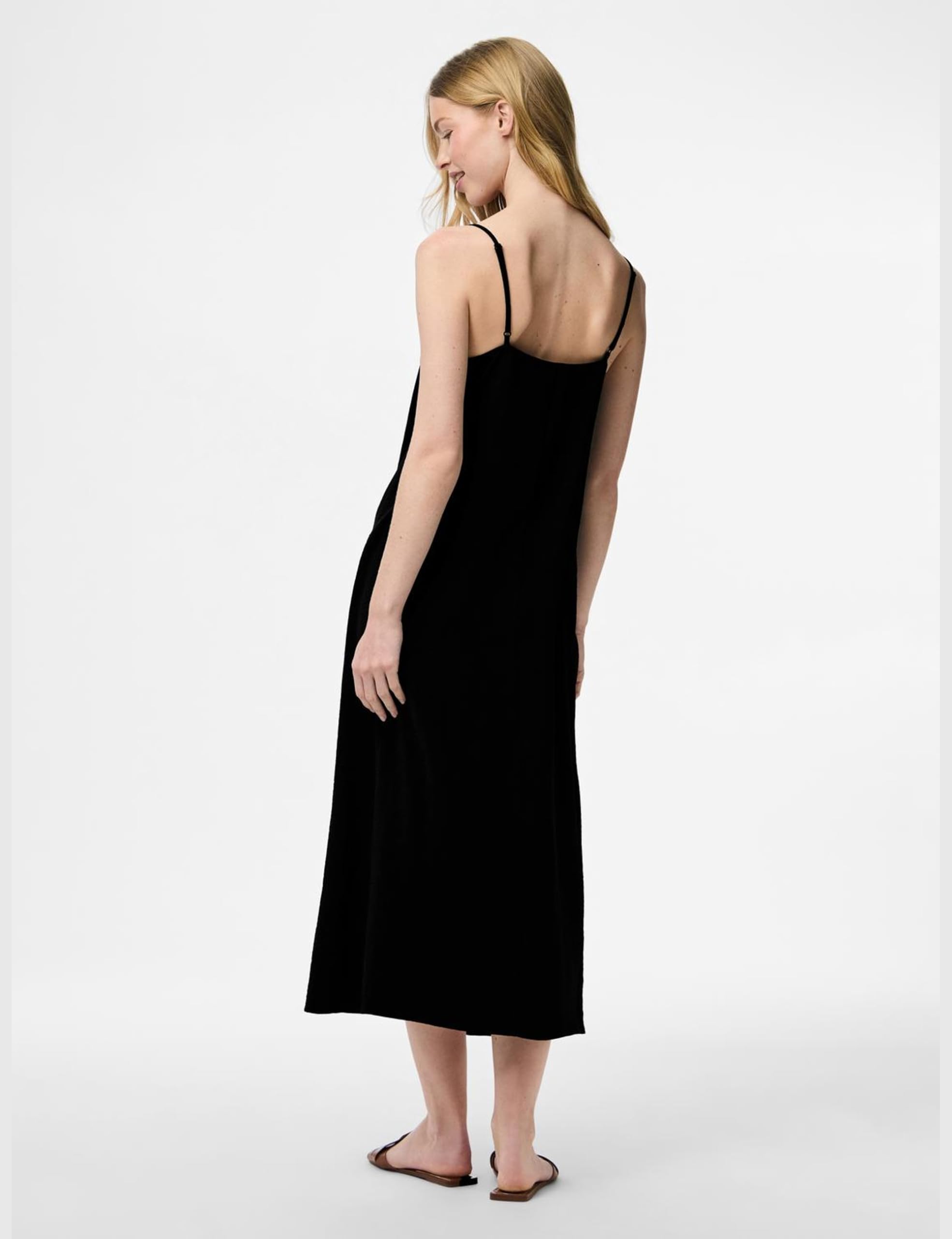 PIECES Pclisa Strap Midi Dress vestito midi donna nero