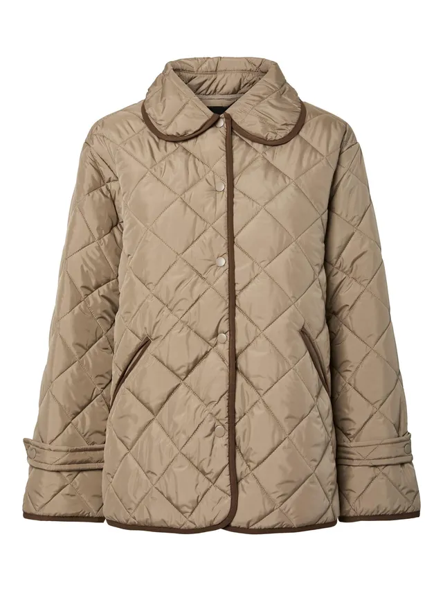 PIECES Pcemily Short Quilted Jacket Noos Bc Giacca Greige Corta