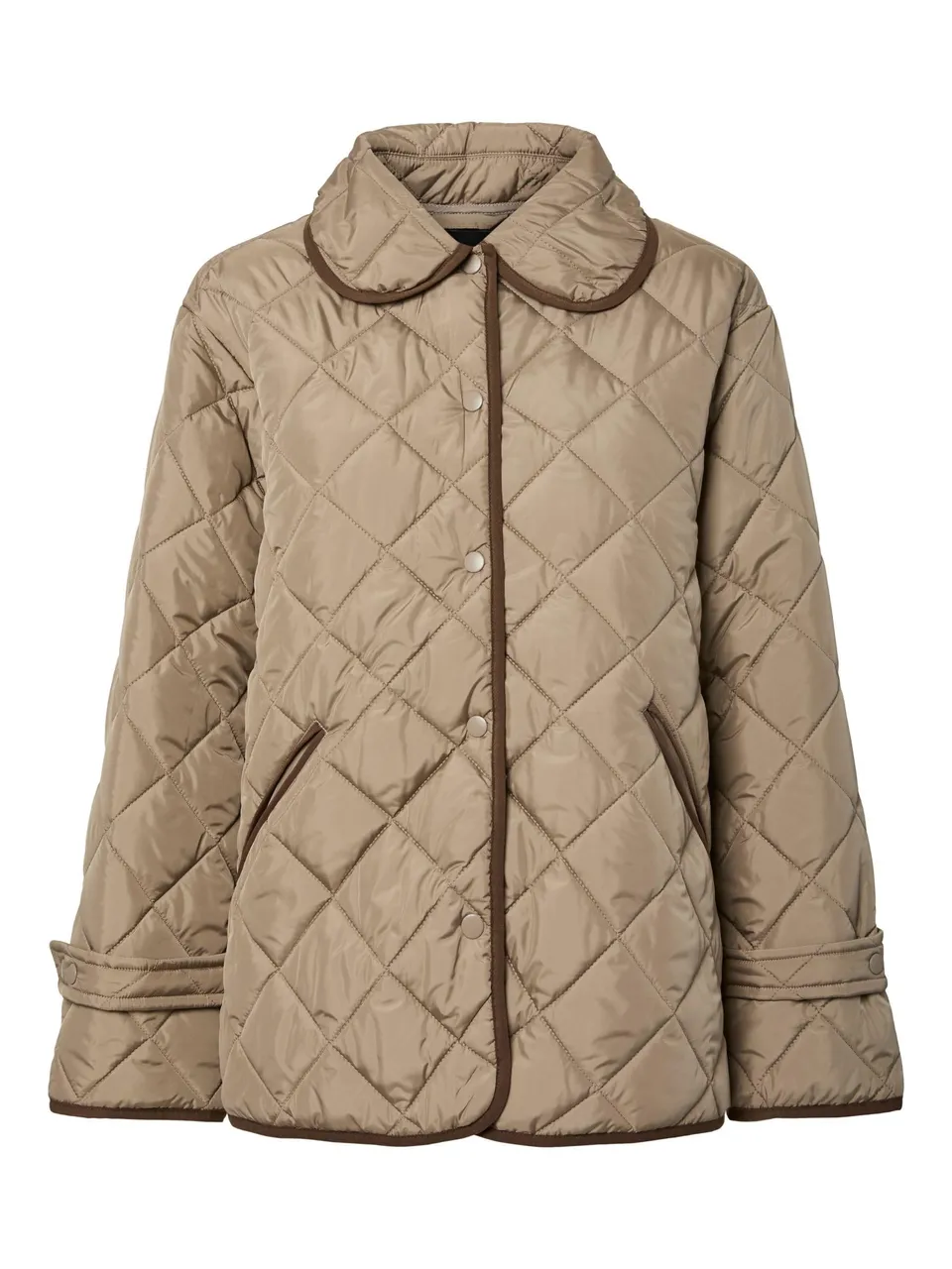 PIECES Pcemily Short Quilted Jacket Noos Bc Giacca Greige Corta