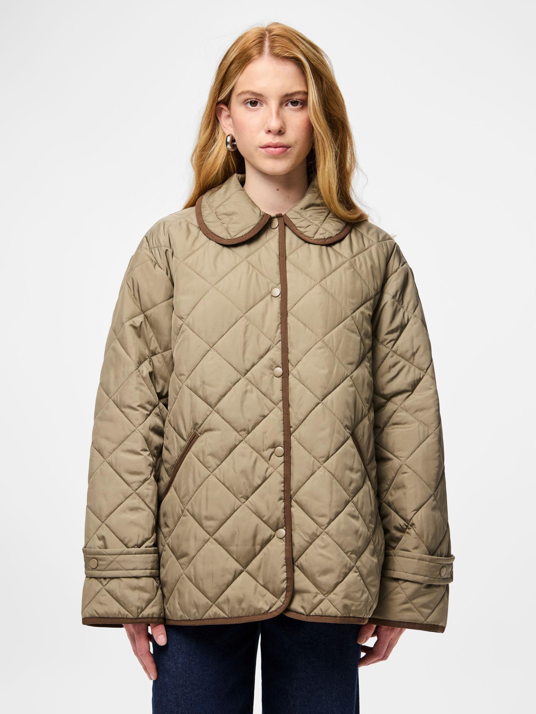 PIECES Pcemily Short Quilted Jacket Noos Bc Giacca Greige Corta