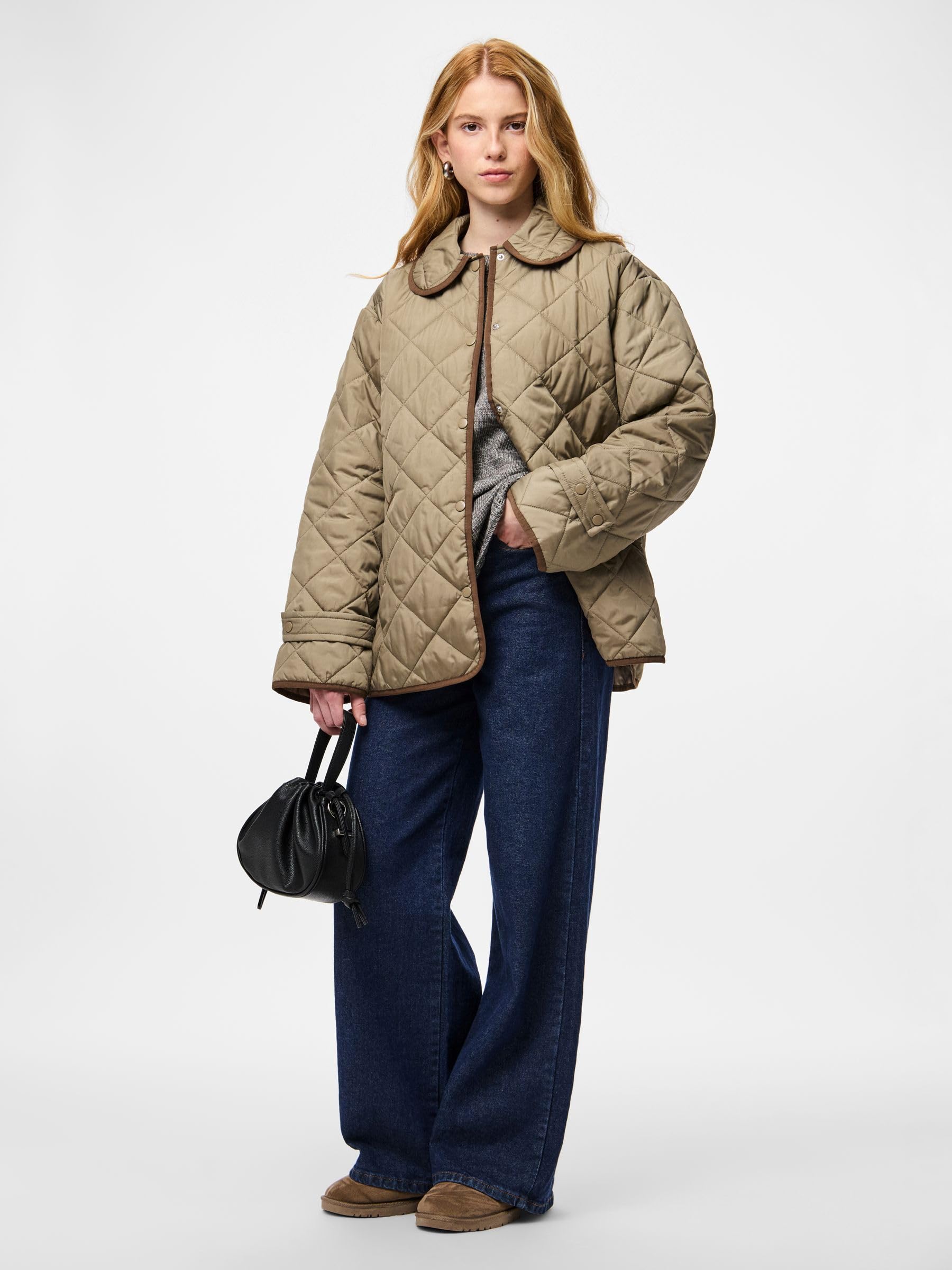 PIECES Pcemily Short Quilted Jacket Noos Bc Giacca Greige Corta