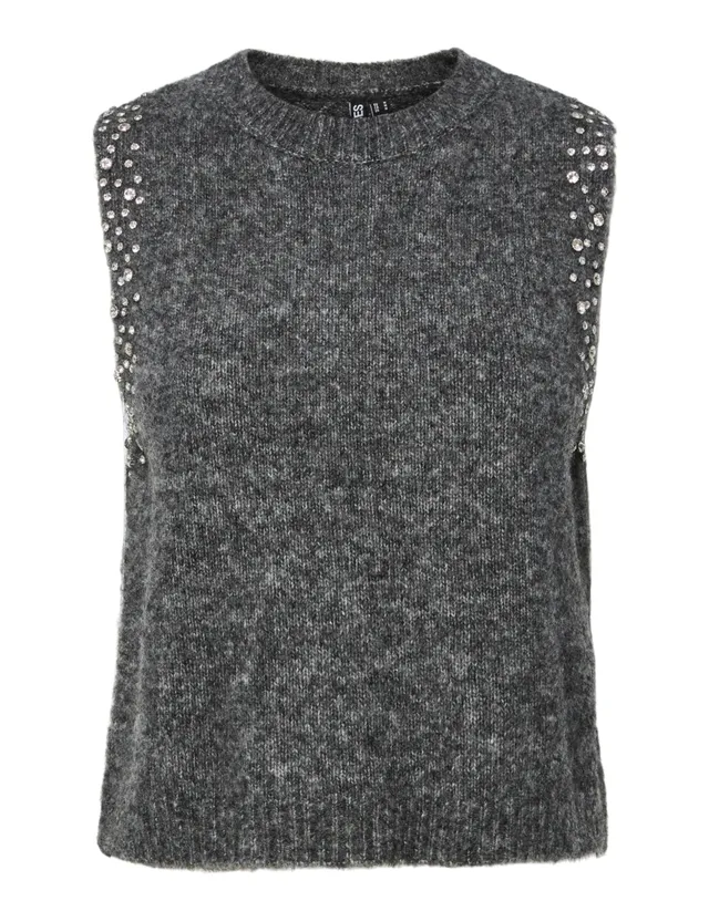 Pieces Pcrise SL O-Neck Knit Vest Gilet Donna M