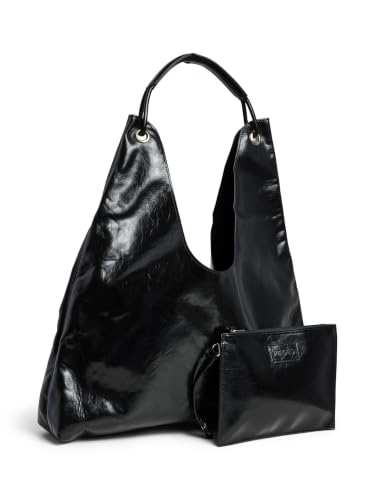 Pieces Pcanestasia Patent Shopper borsa nera
