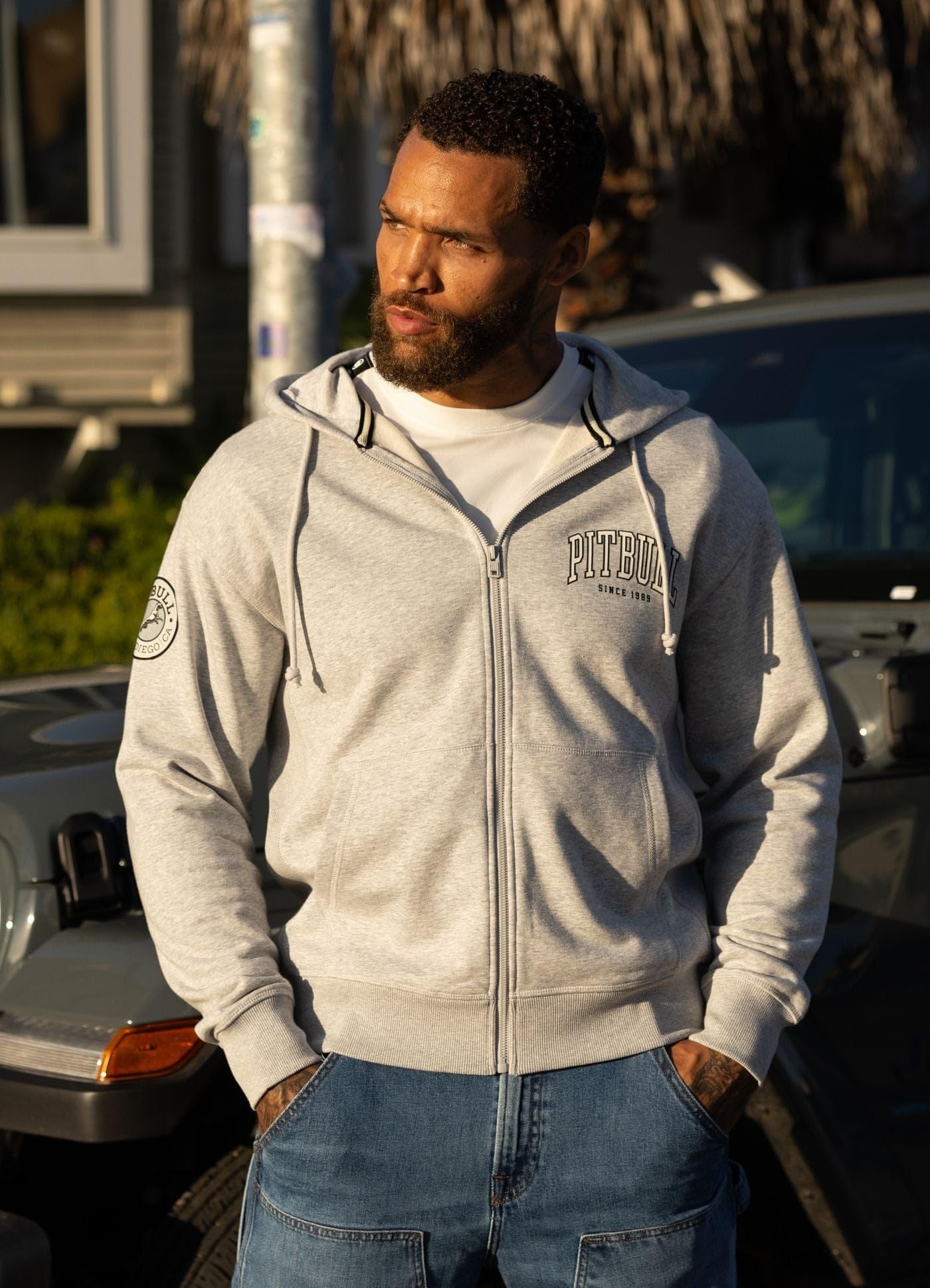 Pitbull Badger hoodie uomo zip taglia L