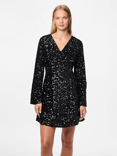 PIECES Pckam scollo V abito jersey nero XS quotidiano