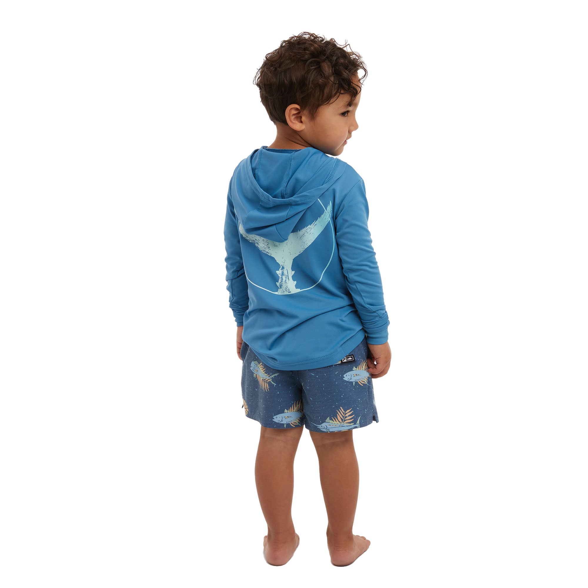 Pelagic Kid's Dockside shorts bambino Smokey Blue elasticizzati