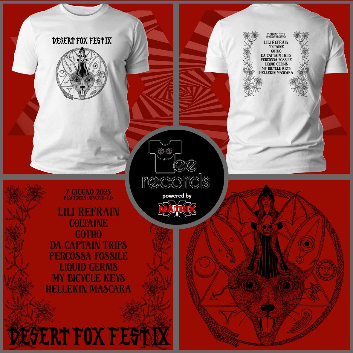 Matrix Music Store Desert Fox Fest IX t-shirt cotone organico