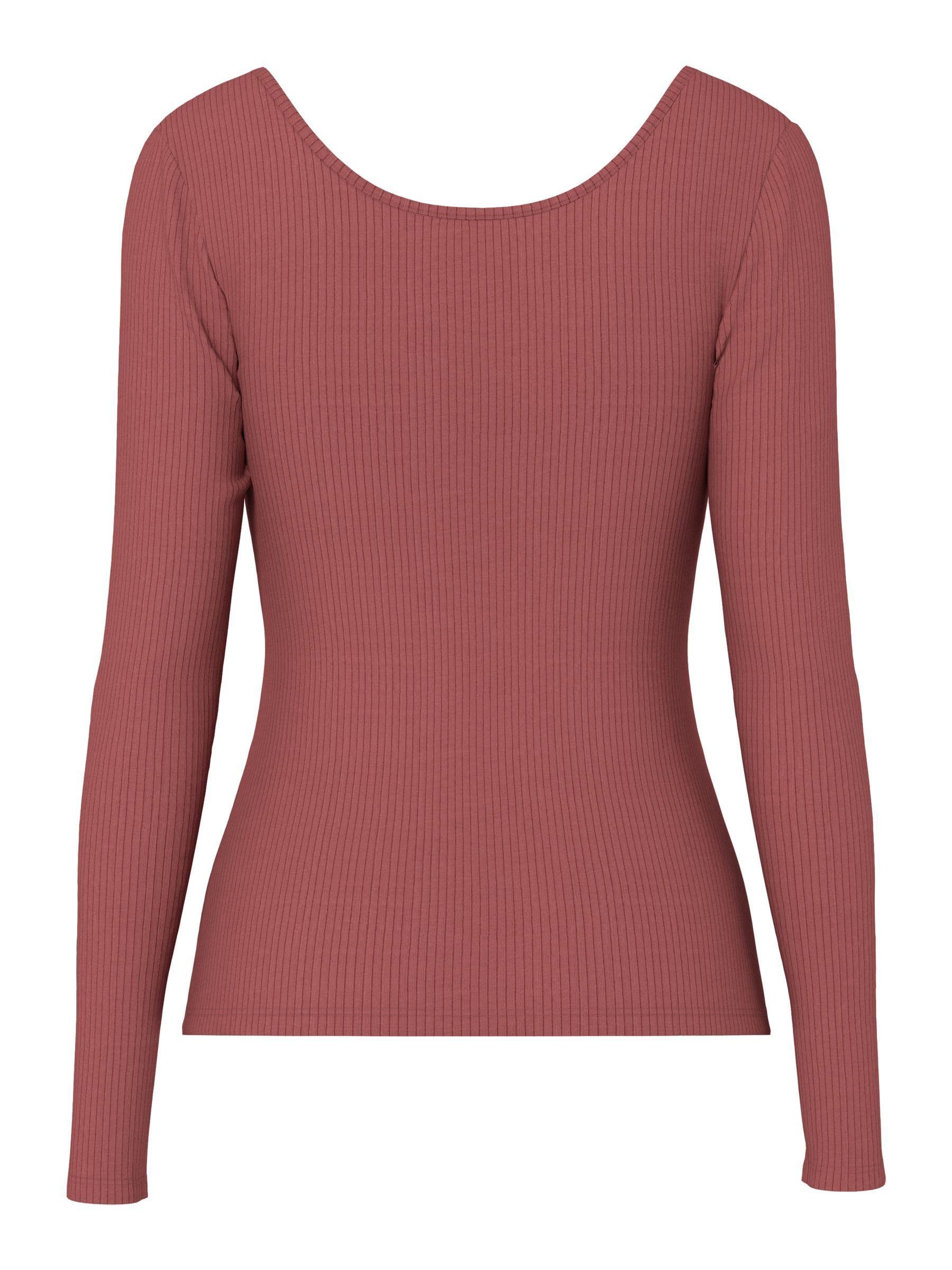 Pieces Pckitte LS Top Noos Maglietta Donna M Burro di Mela