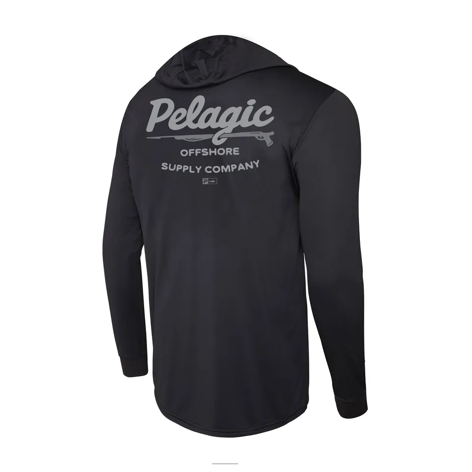 Pelagic Aquatek Gunner maglia pesca nera UPF 50+