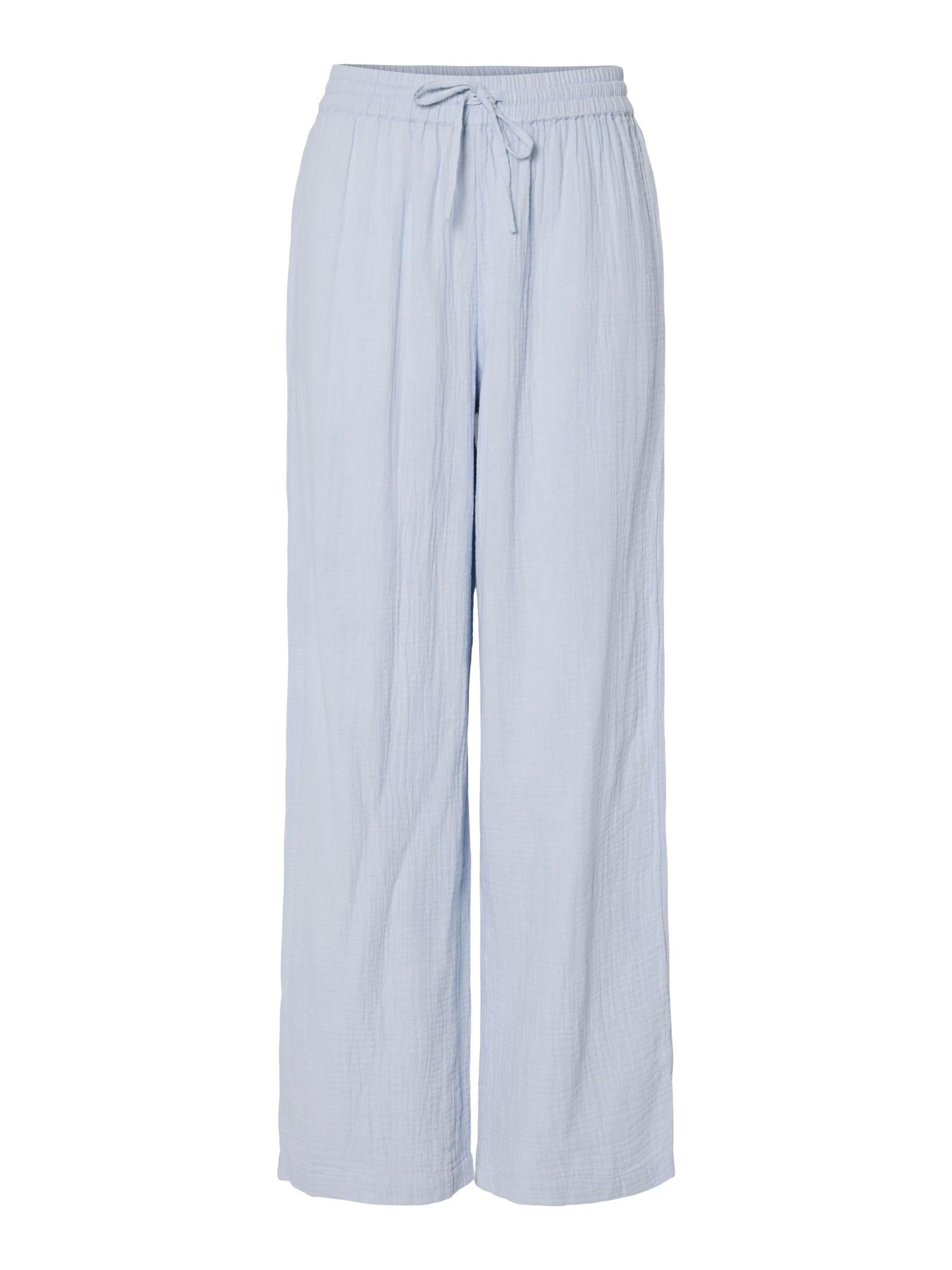 Pieces Pcsastina HW Wide Pants BC Pantaloni Donna Blu Cachemire