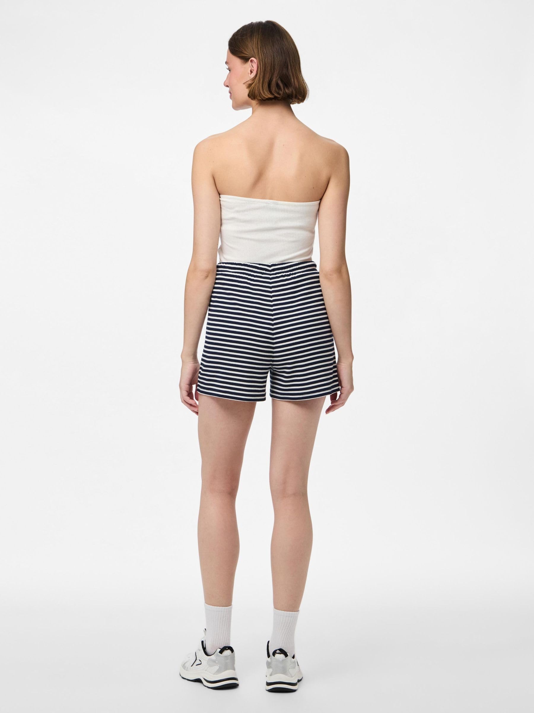 Pieces Pcsoffi Shorts Vita Alta XS Blu Oltremare
