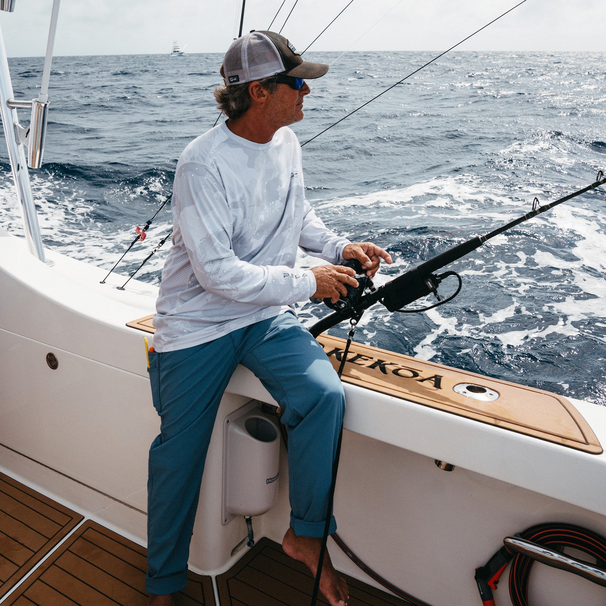 Pelagic Flyline pantaloni uomo graphite nylon stretch