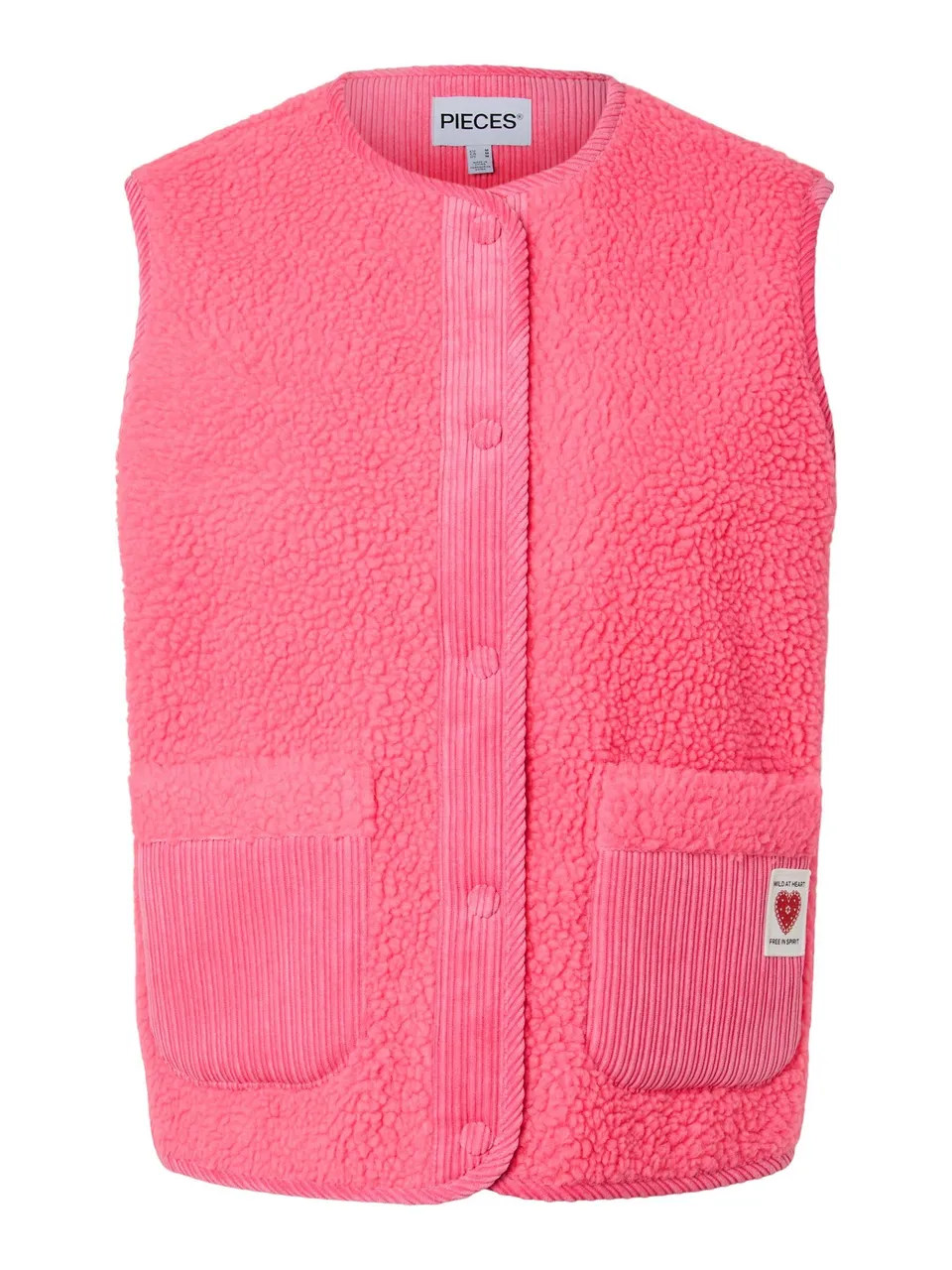 Pieces Pcanastacia Teddy Vest Gilet Donna Morbido