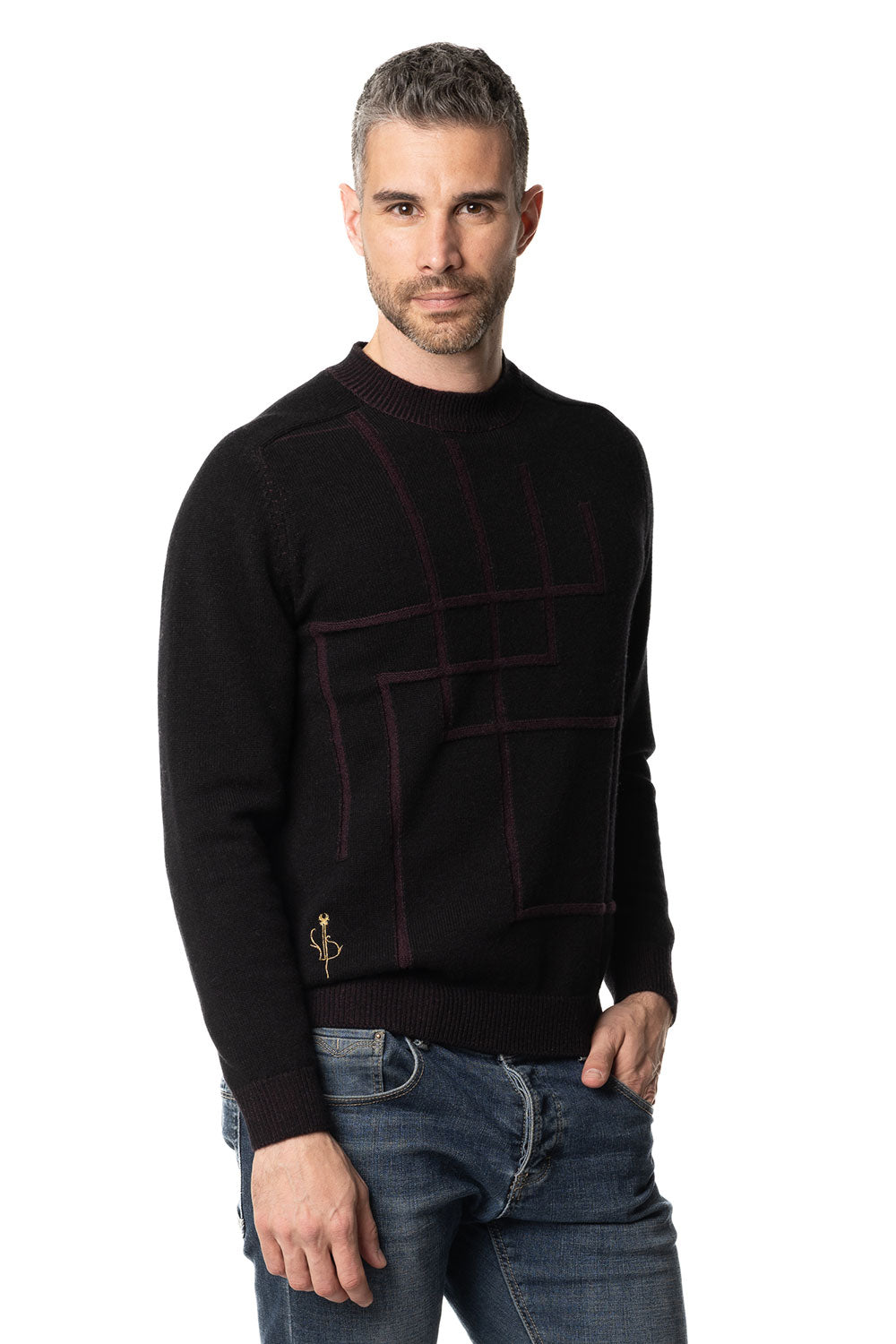 Vittoria Paci Girocollo Cashmere Grigio Scuro Uomo