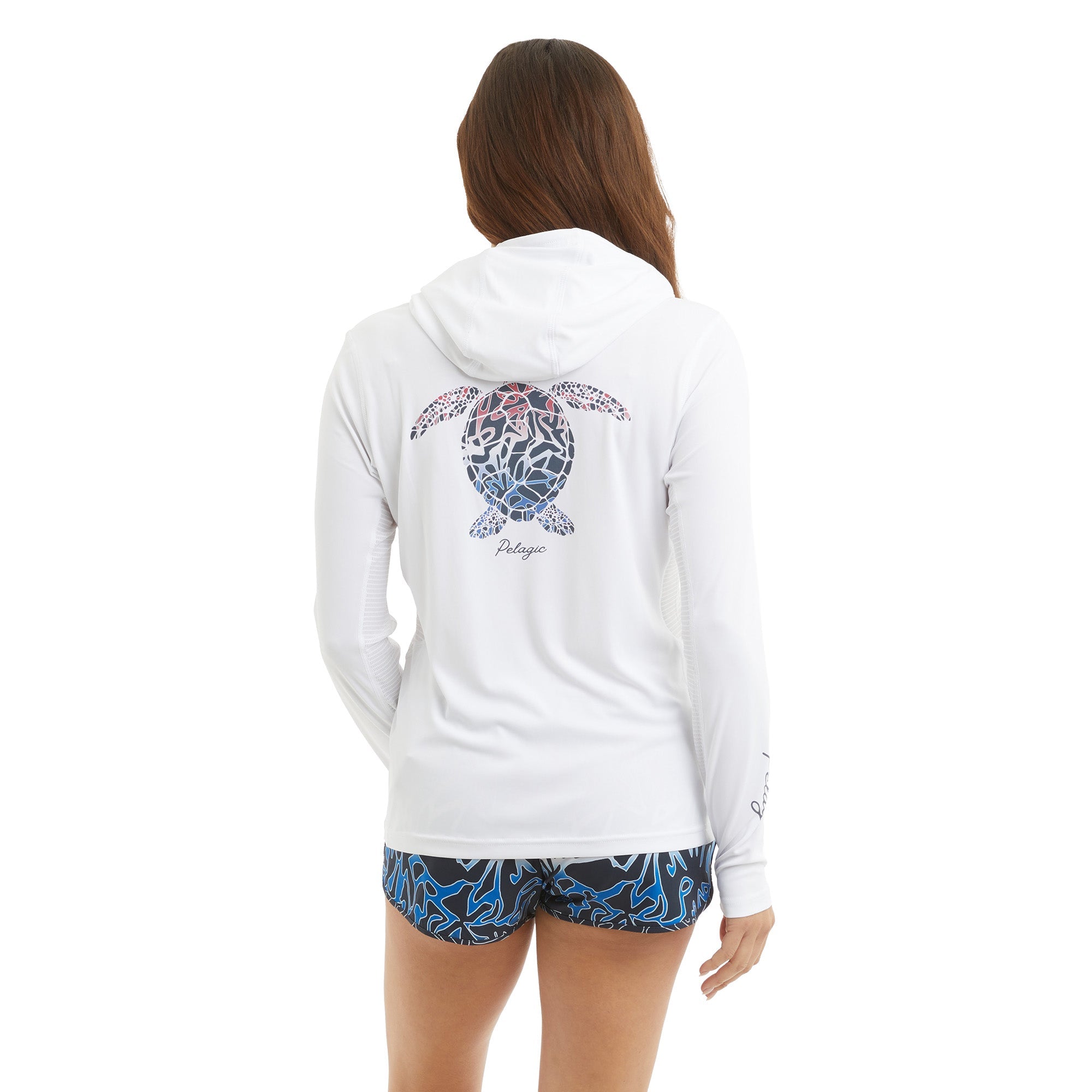 PELAGIC Ws Vaportek Lionfish Turtle maglia White UPF50+